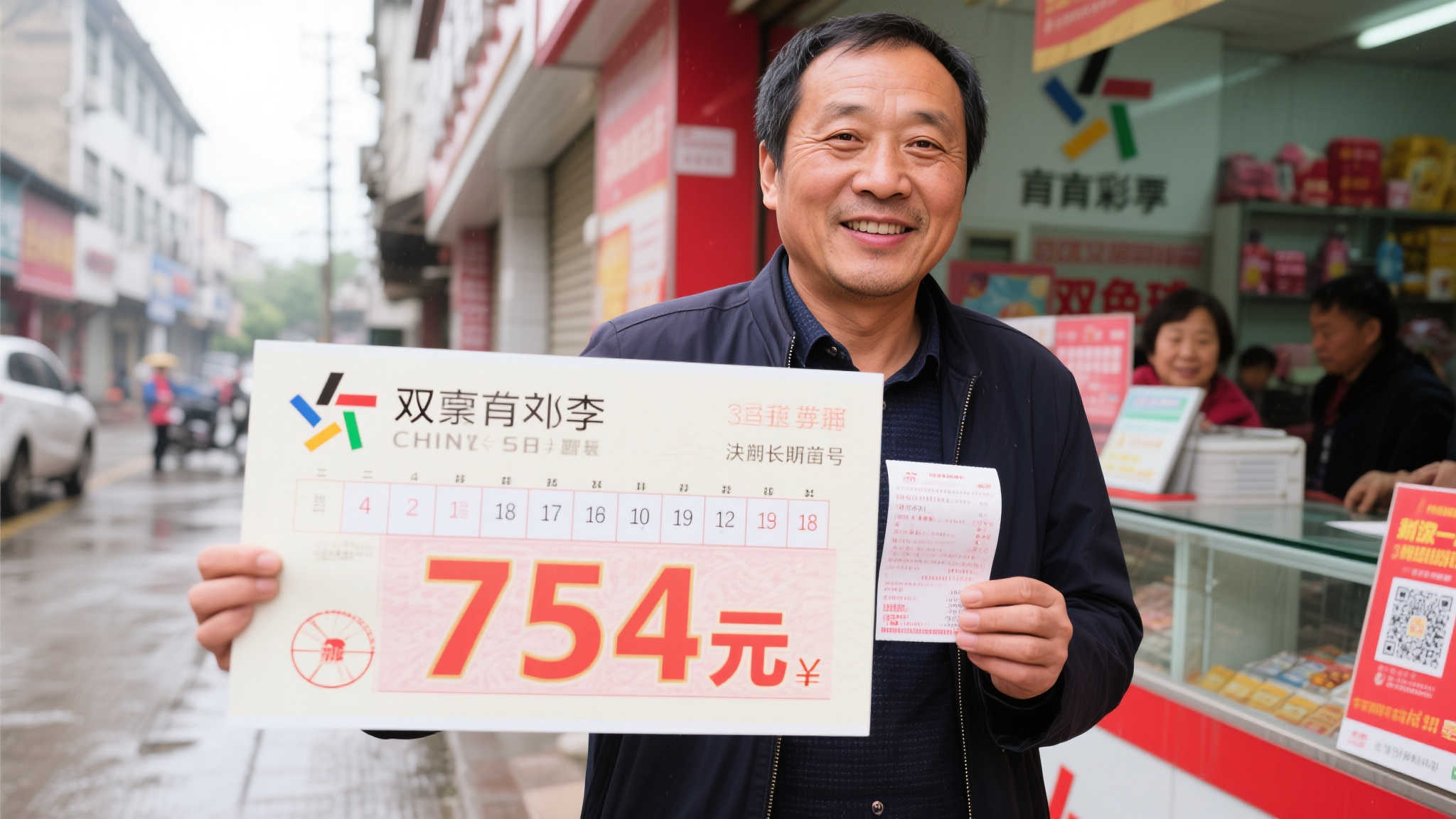 这位来自某小城市的彩民姓李，今年45岁，