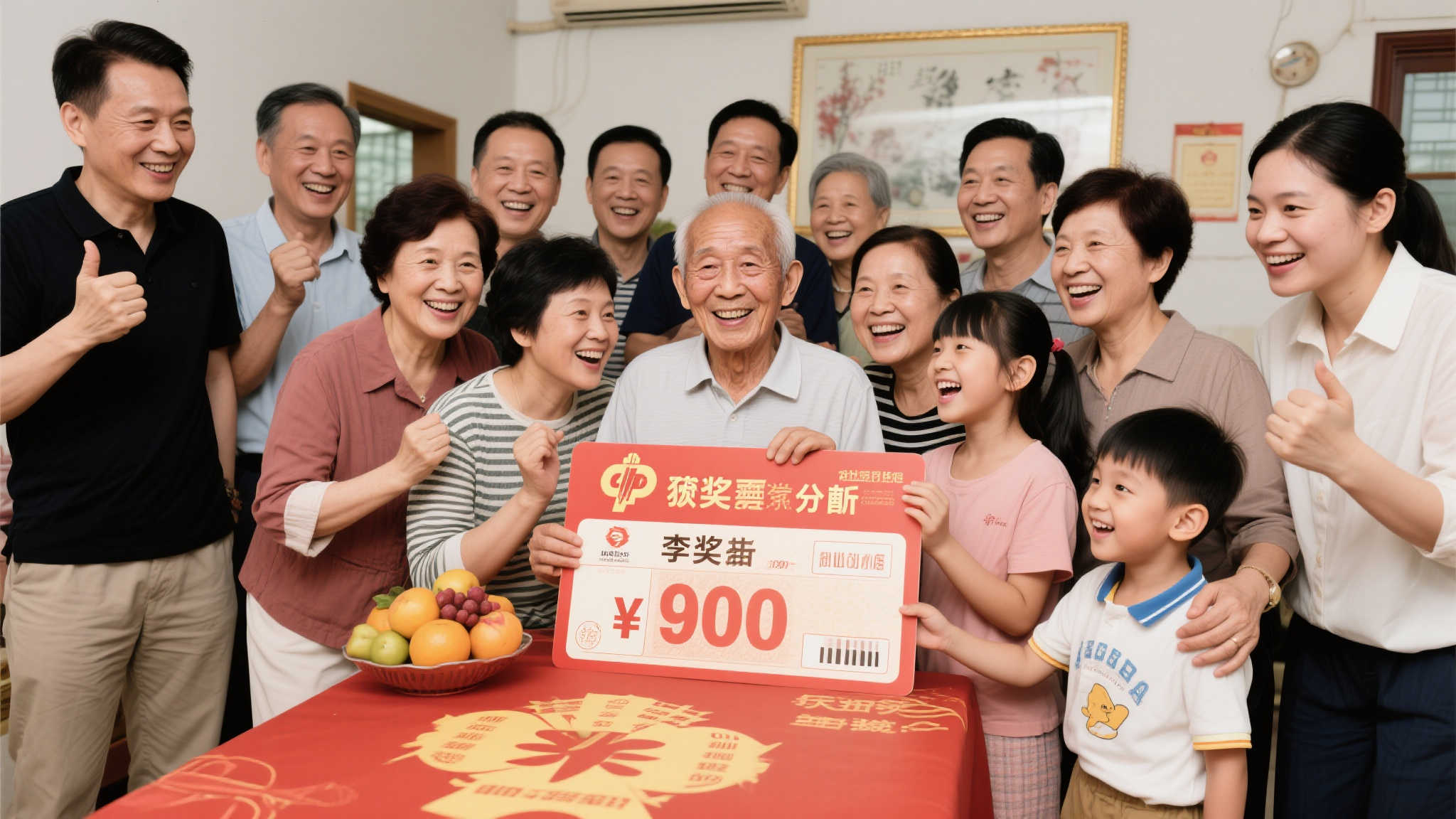 大奖分配：全家共享幸福果实
中奖后，李