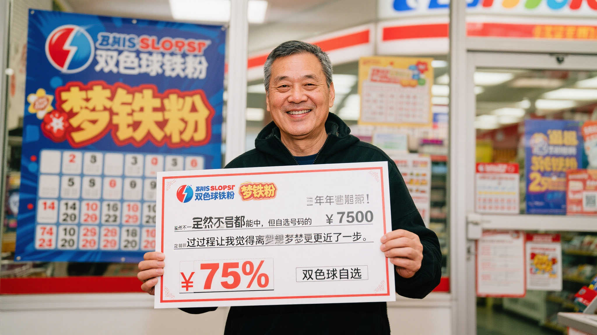 双色球忠实粉丝自选号码喜获75万大奖,虽有小遗憾仍感满足 双色球忠实粉丝自选号码喜获75万大奖,虽有小遗憾仍感满足